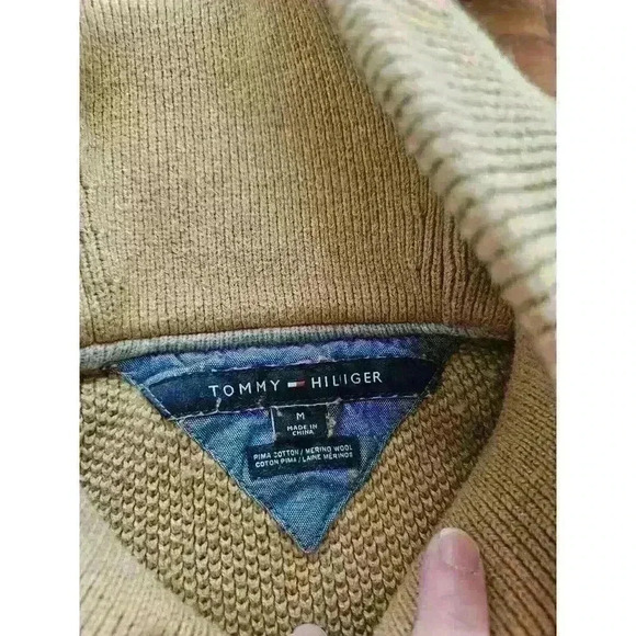 Tommy Hilfiger Cowl Neck Wool Blend Sweater Women's Size Medium Tan - Picture 4 of 8